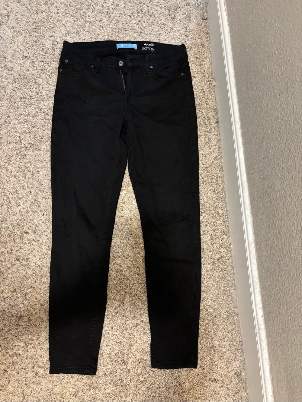 7 For All Mankind Black Skinny Jeans